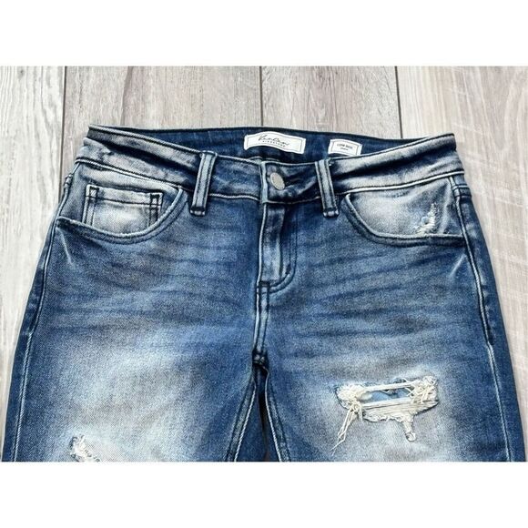 KanCan signature distressed low rise skinny jeans size 24 - Picture 3 of 12